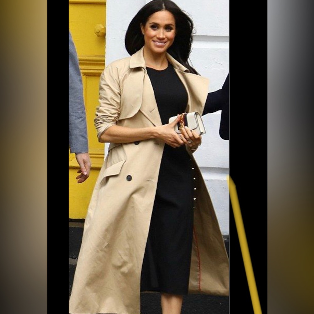 New with Tags Club Monaco Black Dress gold buttons ASO Meghan Markle sz Large 12